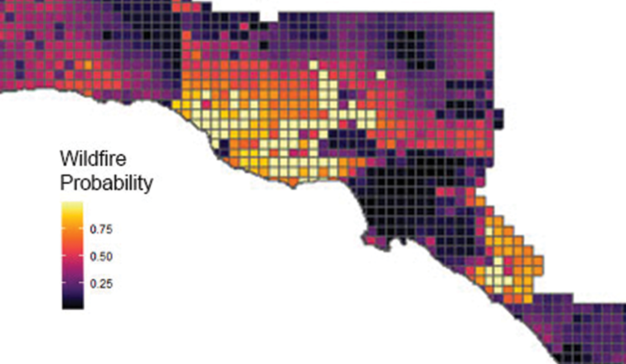 thumbnail of wildfire risk probability map